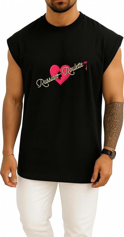 Oversize Red Velvet Russian Roulette The Velvet Album K-Pop Göğüs Tasarımlı Atlet