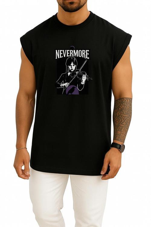 Oversize Wednesday Nevermore Göğüs Tasarımlı Atlet