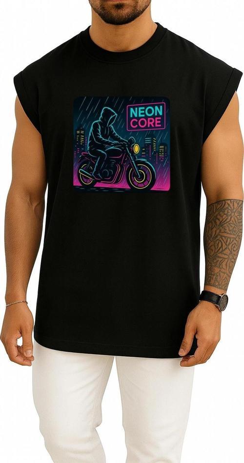 Oversize Neon City Rider Private Design Göğüs Tasarımlı Atlet
