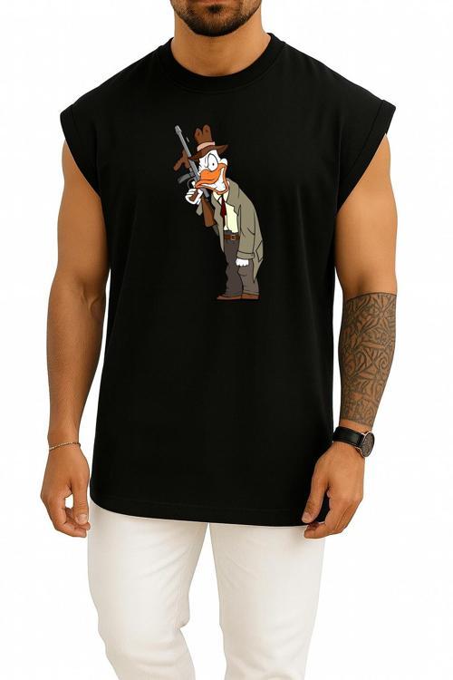 Oversize American Pekin Duck Mallard Bird, Gangster Göğüs Tasarımlı Atlet