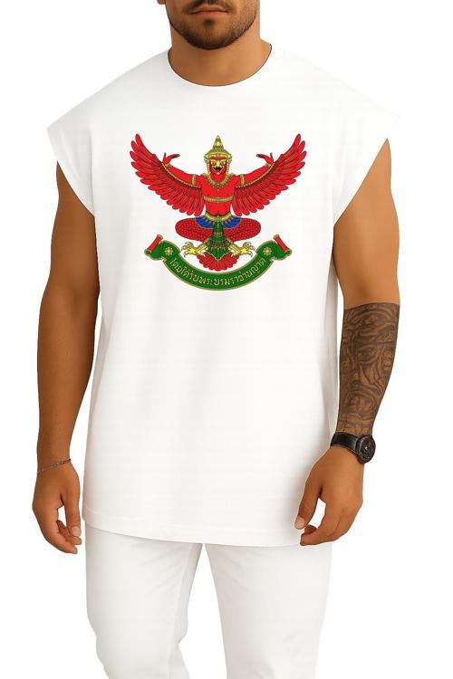 Oversize Emblem Of Thailand Garuda Symbol Flag Of Thailand Göğüs Tasarımlı Atlet