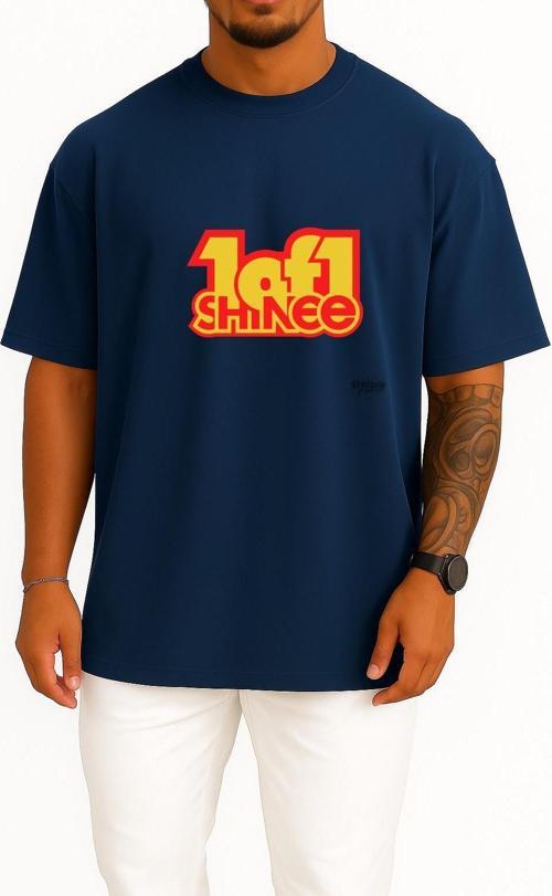 Oversize Shınee 1 Of 1 K-Pop Odd S.M. Entertainment Göğüs Tasarımlı Unisex T-Shirt