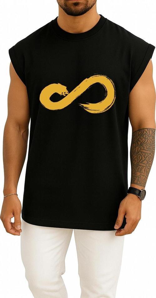 Oversize Infinite Infinitize K-Pop Infinity Symbol Inspirit Göğüs Tasarımlı Atlet