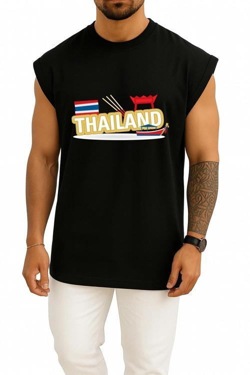 Oversize Thailand Logo, Flag Of Thailand Logo Göğüs Tasarımlı Atlet