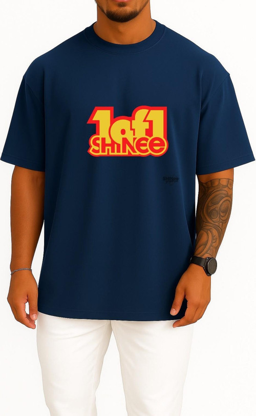 Oversize Shınee 1 Of 1 K-Pop Odd S.M. Entertainment Göğüs Tasarımlı Unisex T-Shirt