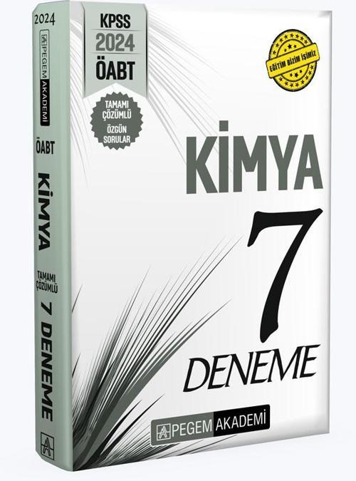 Pegem Akademi Yayıncılık 2024 KPSS ÖABT Kimya Öğretmenliği Tamamı Çözümlü 7 Deneme