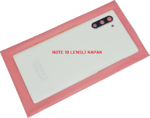 Samsung Galaxy NOTE 10 Arka Pil Batarya Kapağı (CAM+KAMERA LENSLİ) BEYAZ