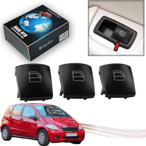 Mercedes A W169 2004-2012 Yolcu Kapısı Cam Düğmesi Takımı 3Lü (Sürücü Kapısı İçin Değildir)