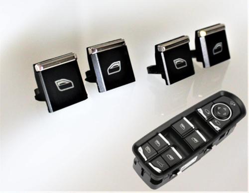 Porsche Panamera 1 970, Cayenne 2 92A, Macan 95B Model Sürücü Cam Düğme Kapağı (4 Adet)