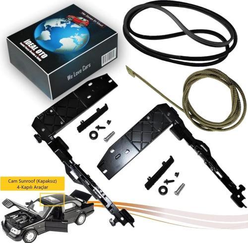 Mercedes S W140 1991-1998 (4 Kapı) Cam Tavanlı Elektrikli Sunroofun Kızağı, Teli Ve Fitil Seti