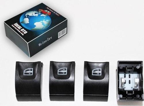 Fluence Megane 3 Latitude Laguna 3 Ön/Arka Cam Açma Düğmesi Kapağı 4 Adet (İki Tırnaklıdır)