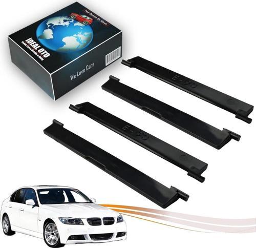 Bmw 3 E90 (2004-2013 ) İçin Siyah 4 Parça Tavan Çıtası Kapak Seti (Boyanabilir)