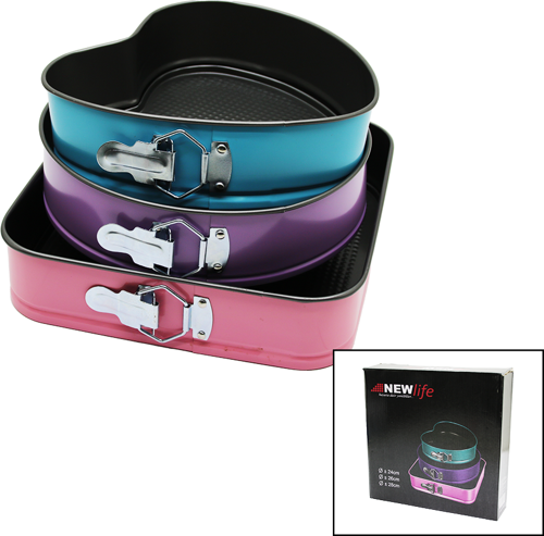 3 ADET  SET METAL KEK KALIP KELEPÇELİ KALP - KARE - YUVARLAK (81)