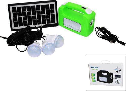 SOLAR SEYYAR PANELLİ - FİŞ ŞARJLI 2İN1 YATAY - OVAL MODEL EL FENERİ  - 3 ADET  AMPUL KABLOLU - POWERBANK (81)