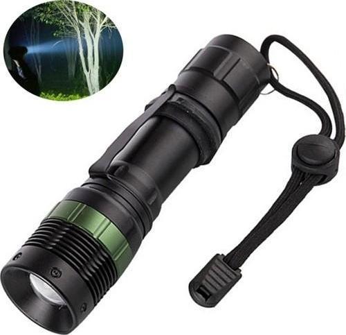 Ultra Güçlü 3 Modlu Metal Şarjlı El Feneri Cree T6 800 Metre + Şarjlı Pil