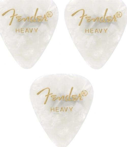 Gitar Penası 3 Adet Premium Celluloid Heavy White Moto