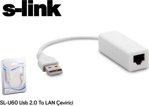 SL-U60 Usb 2.0 To rj45 Win10 Uyumlu Ethernet Çevirici