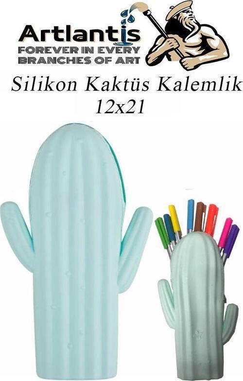 Silikon Kaktüs Kalemlik 1 Adet Silikon Kalem Kutusu Eğlenceli Sevimli Kaktüs Figürlü Hediyelik Kalemlik