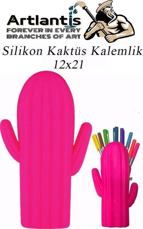 Silikon Kaktüs Kalemlik 1 Adet Silikon Kalem Kutusu Eğlenceli Sevimli Kaktüs Figürlü Hediyelik Kalemlik