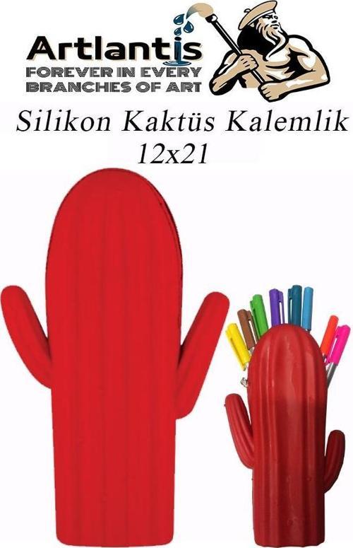 Silikon Kaktüs Kalemlik 1 Adet Silikon Kalem Kutusu Eğlenceli Sevimli Kaktüs Figürlü Hediyelik Kalemlik