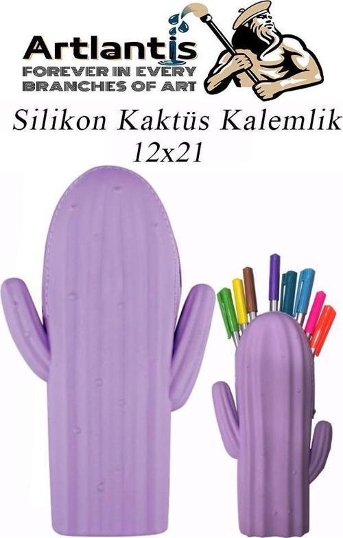 Silikon Kaktüs Kalemlik 1 Adet Silikon Kalem Kutusu Eğlenceli Sevimli Kaktüs Figürlü Hediyelik Kalemlik