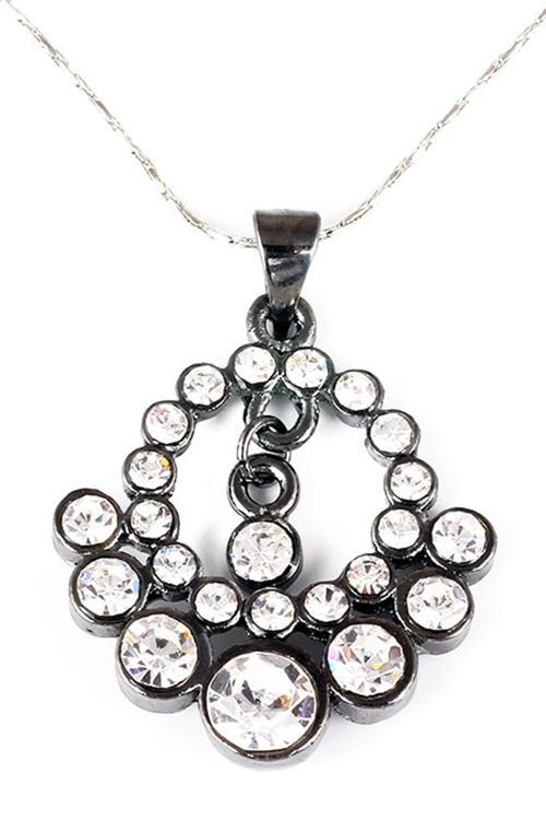 TKLY01537 Parlak Taşlı Zarif Modern Motif Kolye