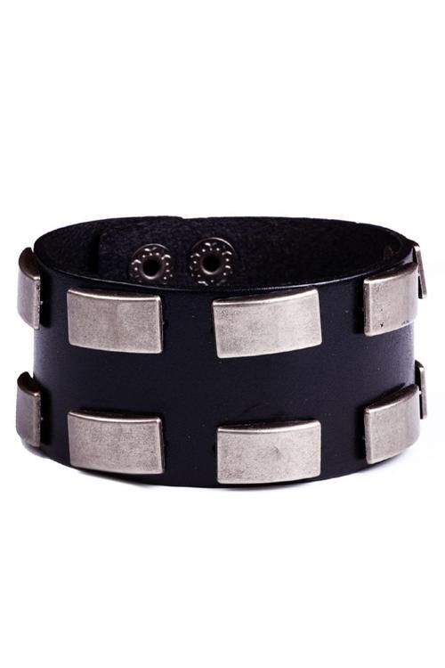 TBLK01139 Metal Wide Belt Deri Çıtçıtlı Unisex Bileklik 1101-1200