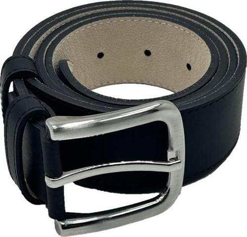 Hakiki Deri Çift Katlı Erkek Kemer Şık ve Dayanıklı Siyah