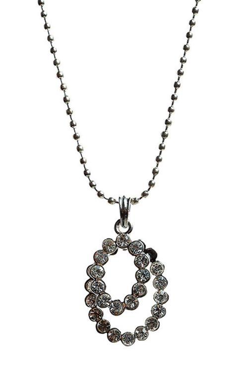 TKLY01523 Zirkon Taşlı İkiz Oval Kolye