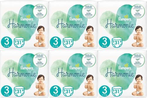 Pampers Harmonie Bebek Bezi Beden:3 (6-10KG) Midi 186 Adet Ekstra Ultra Fırsat Pk