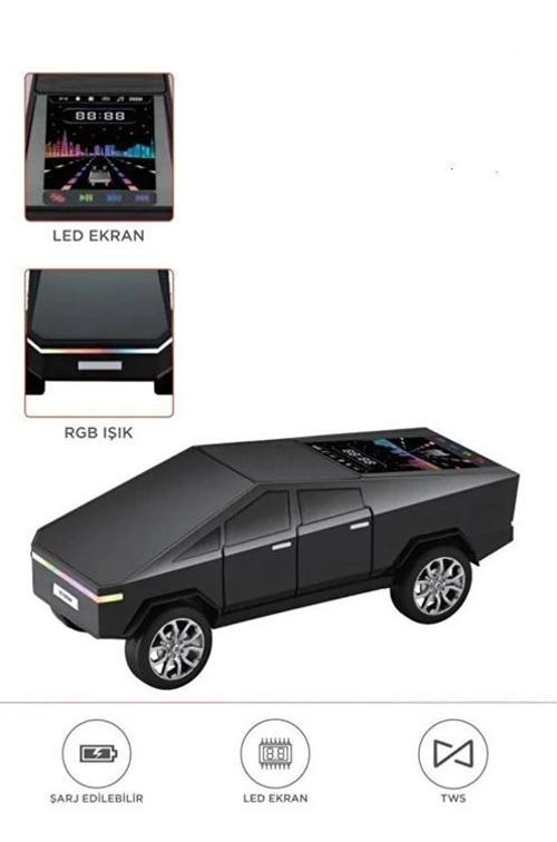 D68 Cyber Model Araba Tasarımlı Bluetooth Hoparlör 15W Güçlü Ses RGB LED /TWS/USB