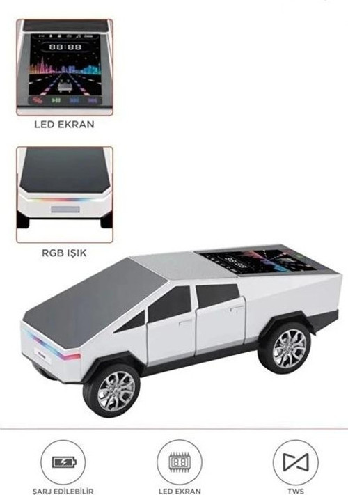D68 Cyber Model Araba Tasarımlı Bluetooth Hoparlör 15W Güçlü Ses RGB LED /TWS/USB