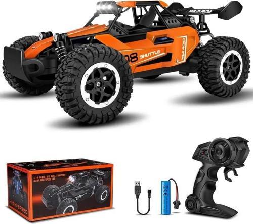 1:16 Off Road Şarjlı RC Uzaktan kumandalı TURUNCU Arazi Aracı 5 Kanallı Tek Bataryalı 20 Km/s Hızınd