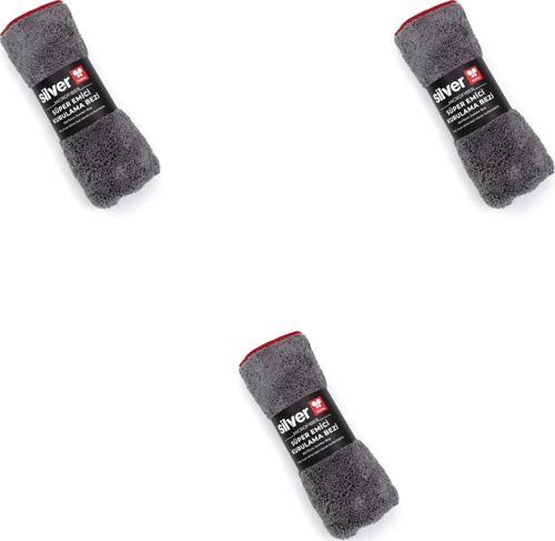 Jumbo Mikrofiber Süper Emici Havlu Kurulama Temizlik Bezi - Gri - 50x70 Cm. - 3 Adet