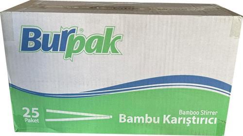 Tahta Ahşap Bambu Çay Kahve Karıştırıcı Çubuk Kaşık - 11 Cm. - 400 Adetlik 25 Paket