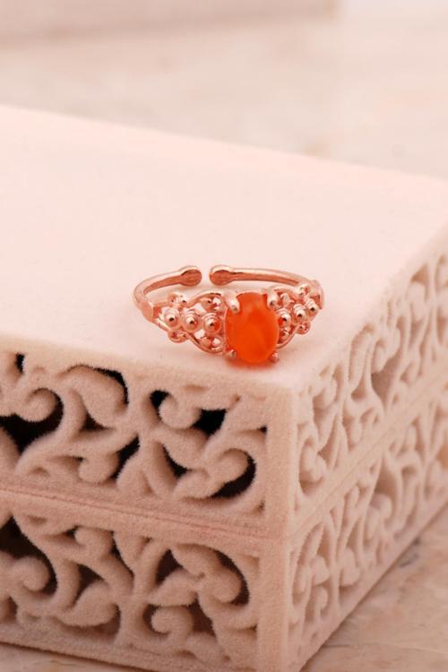 Akik Rose Gümüş Tasarım Yüzük 5778
