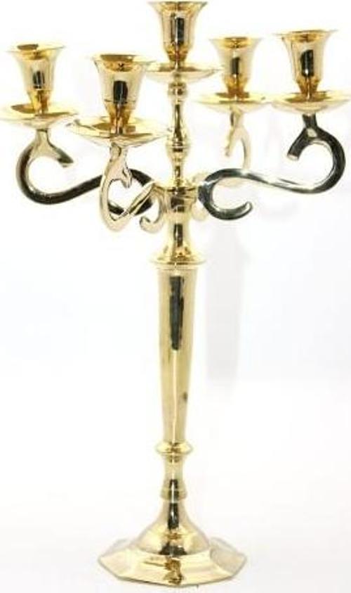 Büro Ev Dekoru için Pirinç Yapım Beşli Şamdan