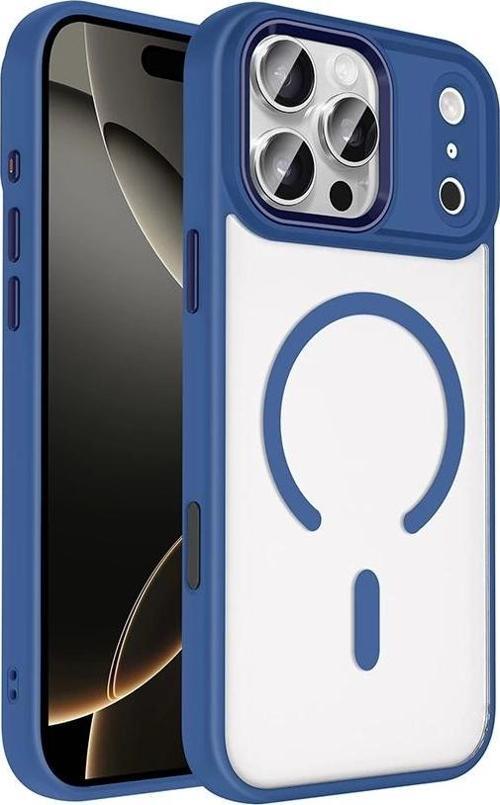 Apple iPhone 17 Pro Max Kılıf Wireless Şarj Özellikli Zore Krom M-safe Silikon Kapak