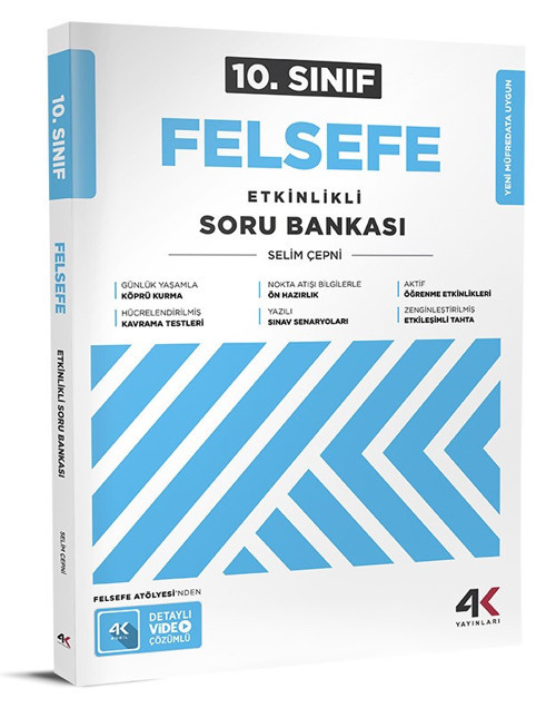 4K 2026 10. Sınıf Felsefe Etkinlikli Soru Bankası