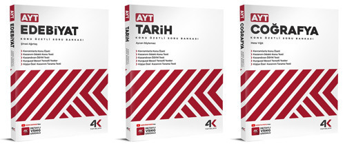 4K 2026 Ayt Edebiyat + Tarih + Coğrafya Soru Bankası Seti 3 Kitap