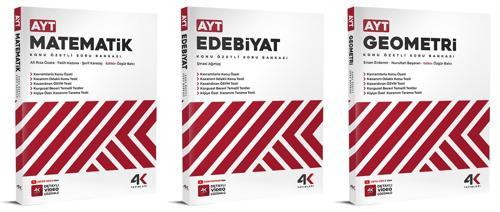 4K 2026 Ayt Matematik + Edebiyat + Geometri Soru Bankası Seti 3 Kitap