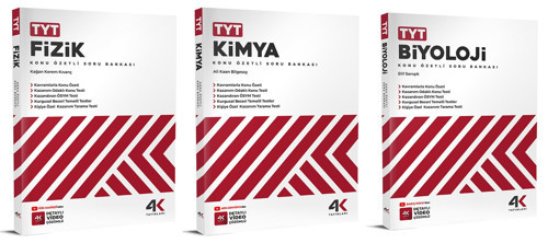 4K 2026 Tyt Fizik + Kimya + Biyoloji Soru Bankası Seti 3 Kitap