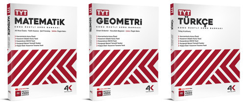 4K 2026 Tyt Matematik + Türkçe + Geometri Soru Bankası Seti 3 Kitap