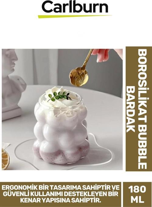 Özel Üretim Şeffaf İnce Isıya Karşı Dirençli Çay Kahve Su Dayanıklı Borosilikat Bubble Bardak