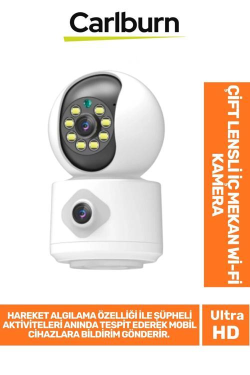 Hareket Algılama Özellikli Çift Yönlü Ses Bulut Depolama 2 MP+2 MP Çift Lensli İç Mekan Wi-Fi Kamera