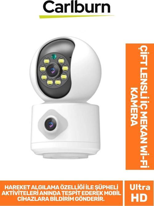 Hareket Algılama Özellikli Çift Yönlü Ses Bulut Depolama 2 MP+2 MP Çift Lensli İç Mekan Wi-Fi Kamera