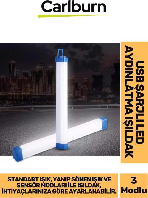 60000 Saat Ömür Mıknatıslı 120° Sensör Algılama USB Şarjlı LED Aydınlatma Işıldak 3 Farklı Işık Modu