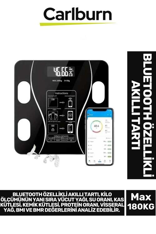 Lcd Ekran Kas Kütle Vücut Yağı Kemik Kütle Protein Oranı Ölçer Bluetooth Özellikli Akıllı Tartı