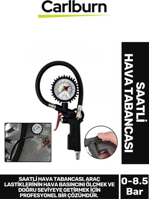 Premium Dayanıklı 500 mm Uzunluğunda Hassas Manometre Lastik Basıncı 0-8.5 Bar Saatli Hava Tabancası