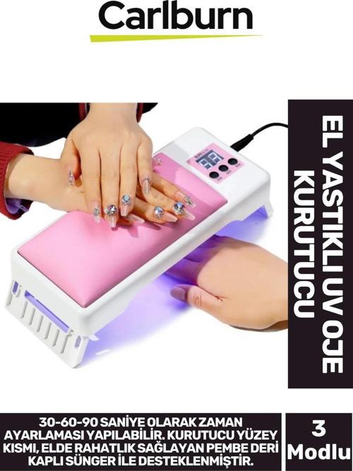 Premium Dijital Ekran 3 Kontrol Tuşlu Zaman Ayarlı Deri Kaplı Sünger El Yastıklı UV Jel Oje Kurutucu